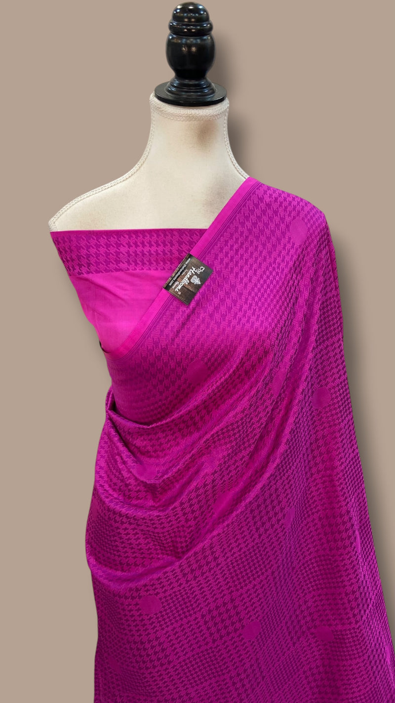Pure Satin Silk Banarasi Handloom Saree - Handwoven Tanchui Brocade