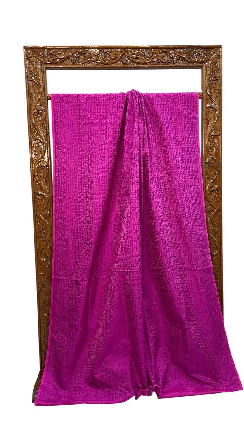 Pure Satin Silk Banarasi Handloom Saree - Handwoven Tanchui Brocade