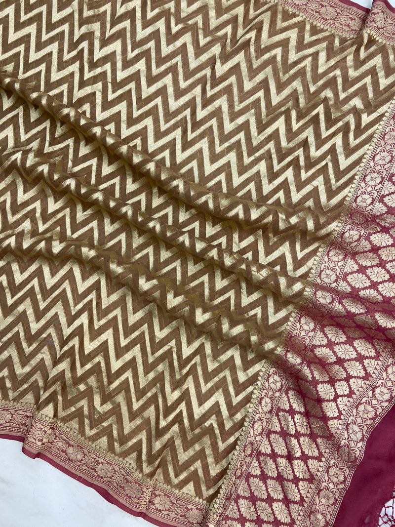 Pure Khaddi Georgette Handloom Dupatta - The Handlooms