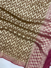 Pure Khaddi Georgette Handloom Dupatta - The Handlooms