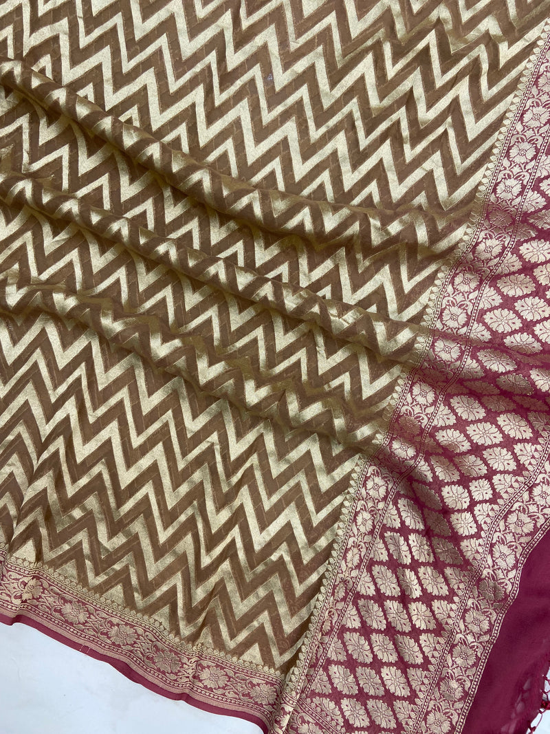 Pure Khaddi Georgette Handloom Dupatta - The Handlooms