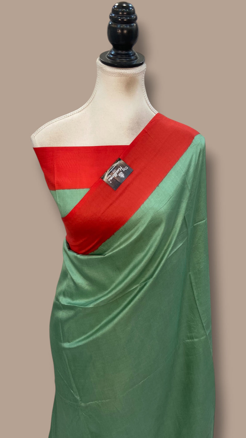 Pure Katan Silk Handloom Banarasi Saree-Plain
