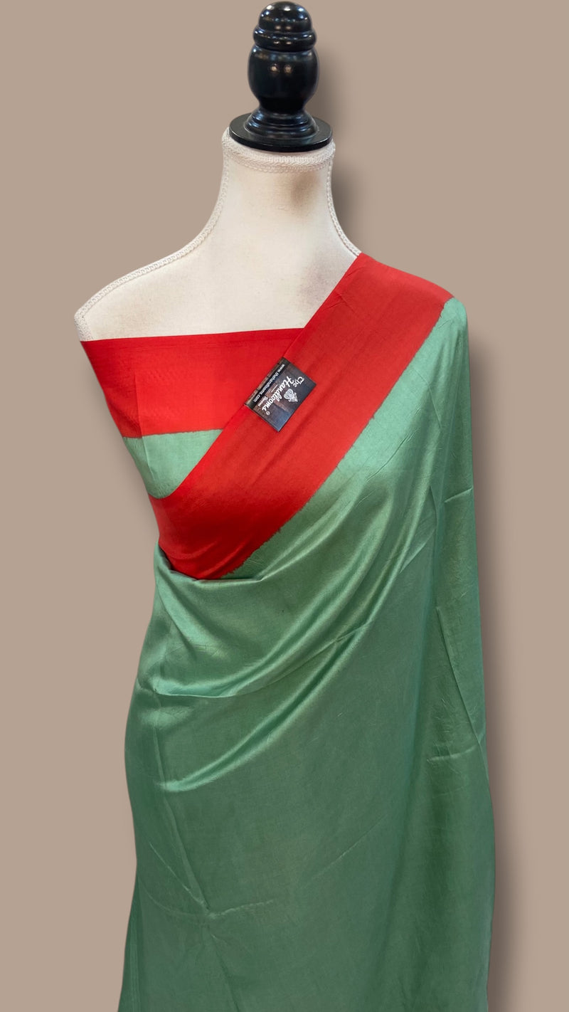 Pure Katan Silk Handloom Banarasi Saree-Plain