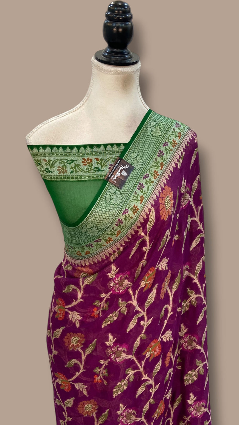 Pure Chiffon Khaddi Banarasi Saree
