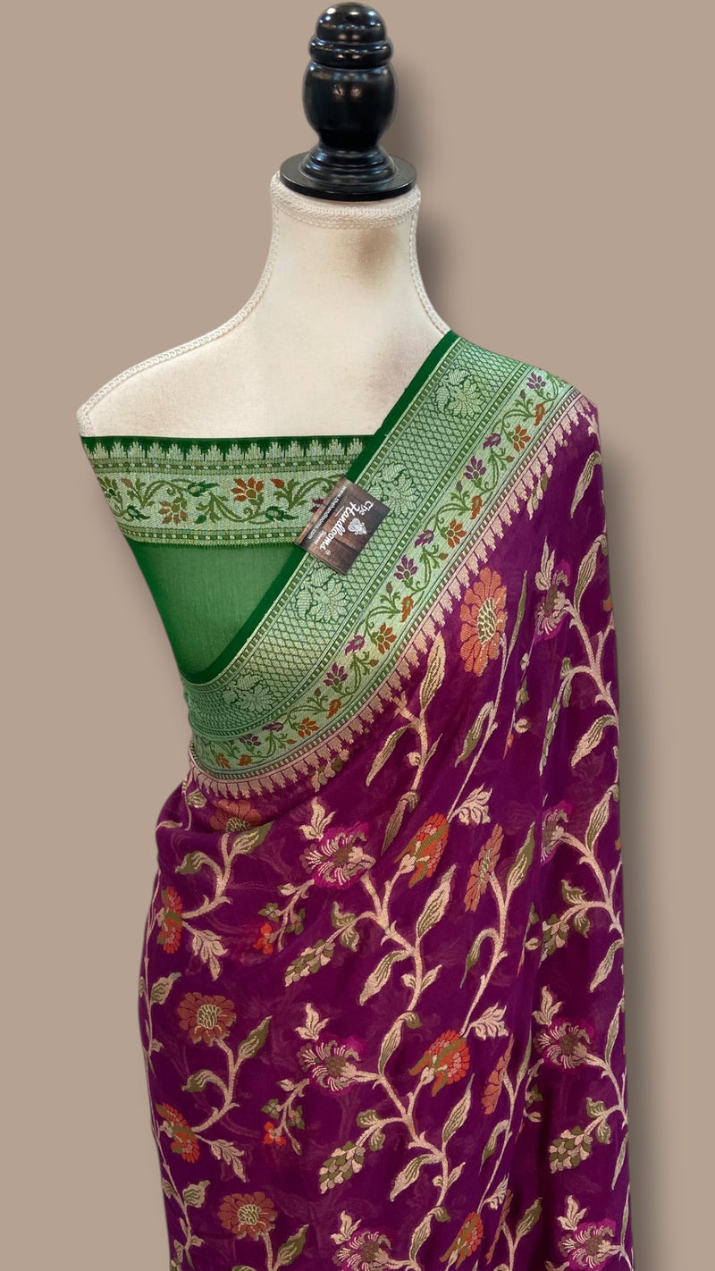 Pure Chiffon Khaddi Banarasi Saree