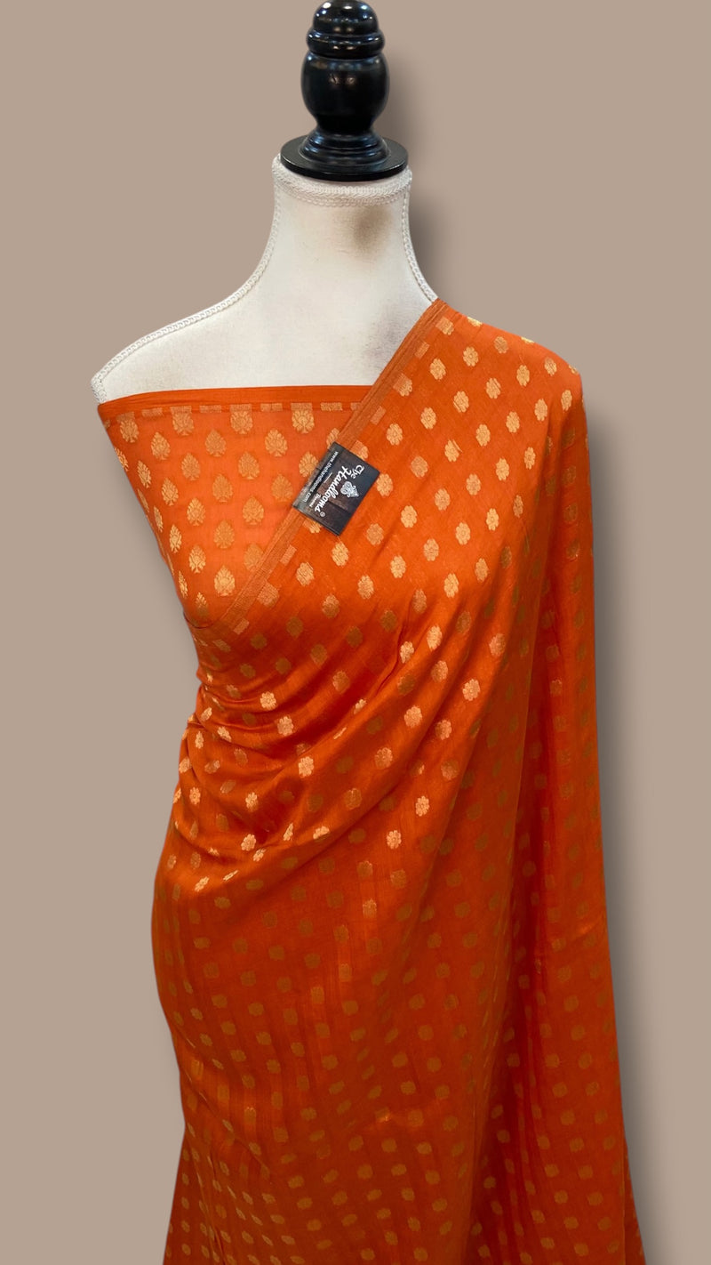 Pure Malmal Silk Handloom Banarasi Saree
