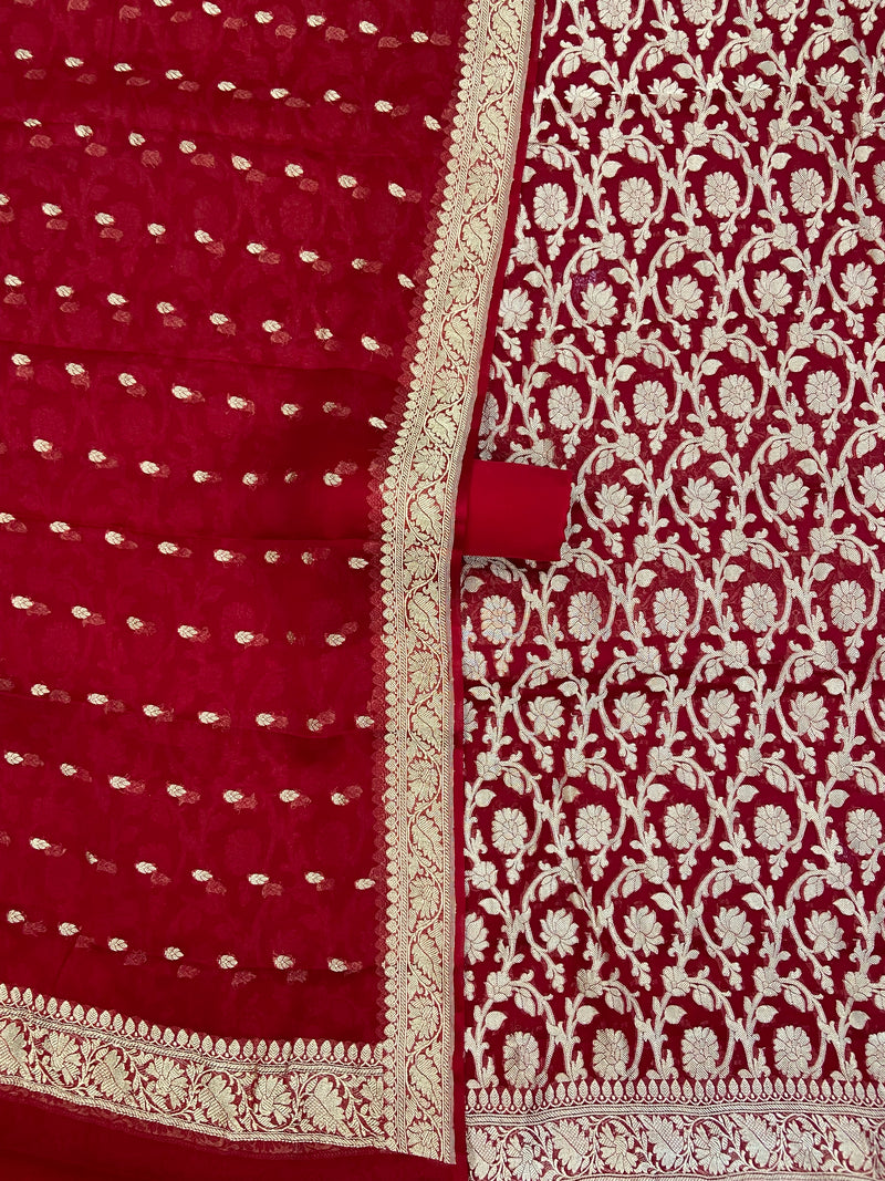 Khaddi Georgette Banarasi Dress material - The Handlooms