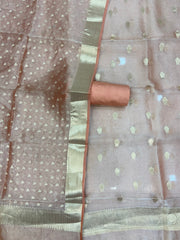 Pure Kora Tissue Handloom Banarasi Dress material - The Handlooms