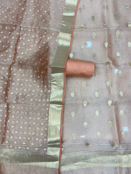 Pure Kora Tissue Handloom Banarasi Dress material