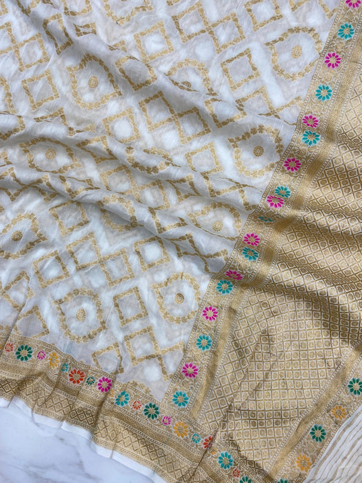 Pure Khaddi Georgette Dupattas - meenakari