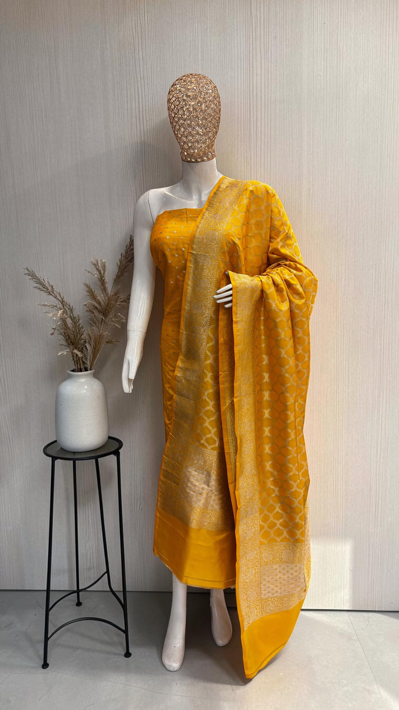 Pure Katan Silk Handlooms Banarasi Dress Material