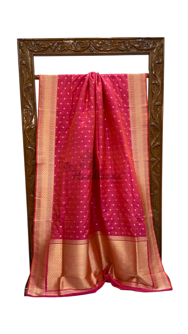 Pure Katan Silk Banarasi Handloom Saree - All Over Motifs - The Handlooms