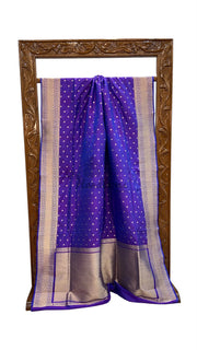 Pure Katan Silk Banarasi Handloom Saree - All Over Motifs - The Handlooms