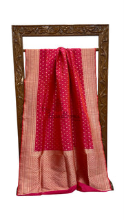 Pure Katan Silk Banarasi Handloom Saree - All Over Motifs - The Handlooms