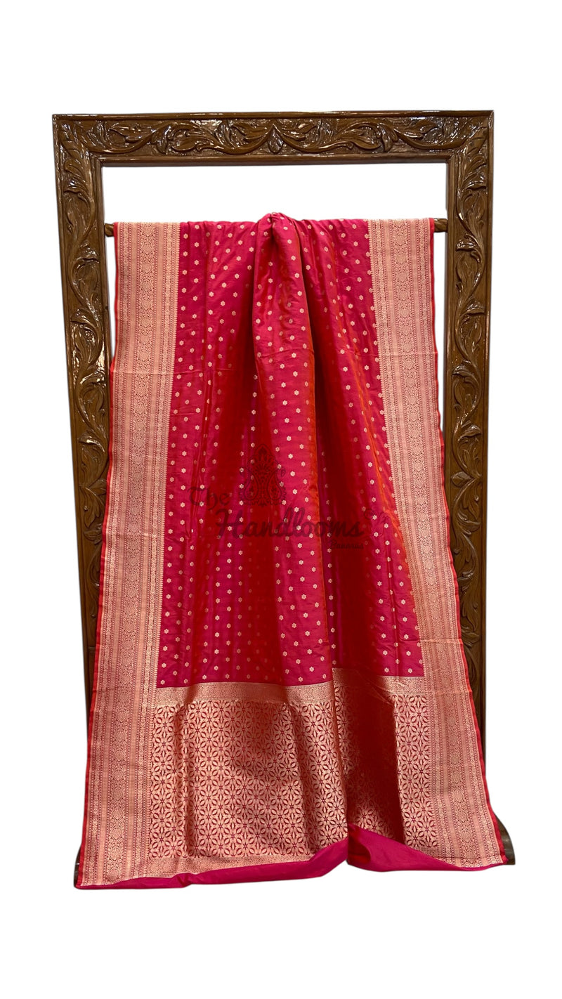 Pure Katan Silk Banarasi Handloom Saree - All Over Motifs - The Handlooms
