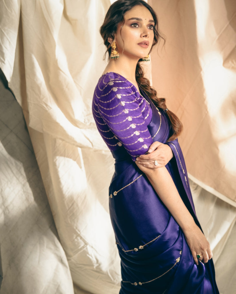 Aditi Rao Hydari in Pure Katan Silk Banarasi Handloom Saree - Handwork