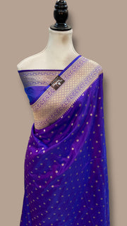 Pure Katan Silk Banarasi Handloom Saree - All Over Motifs - The Handlooms