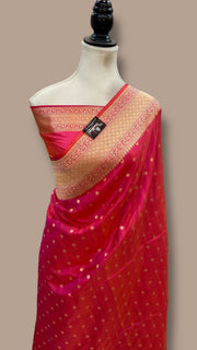 Pure Katan Silk Banarasi Handloom Saree - All Over Motifs - The Handlooms
