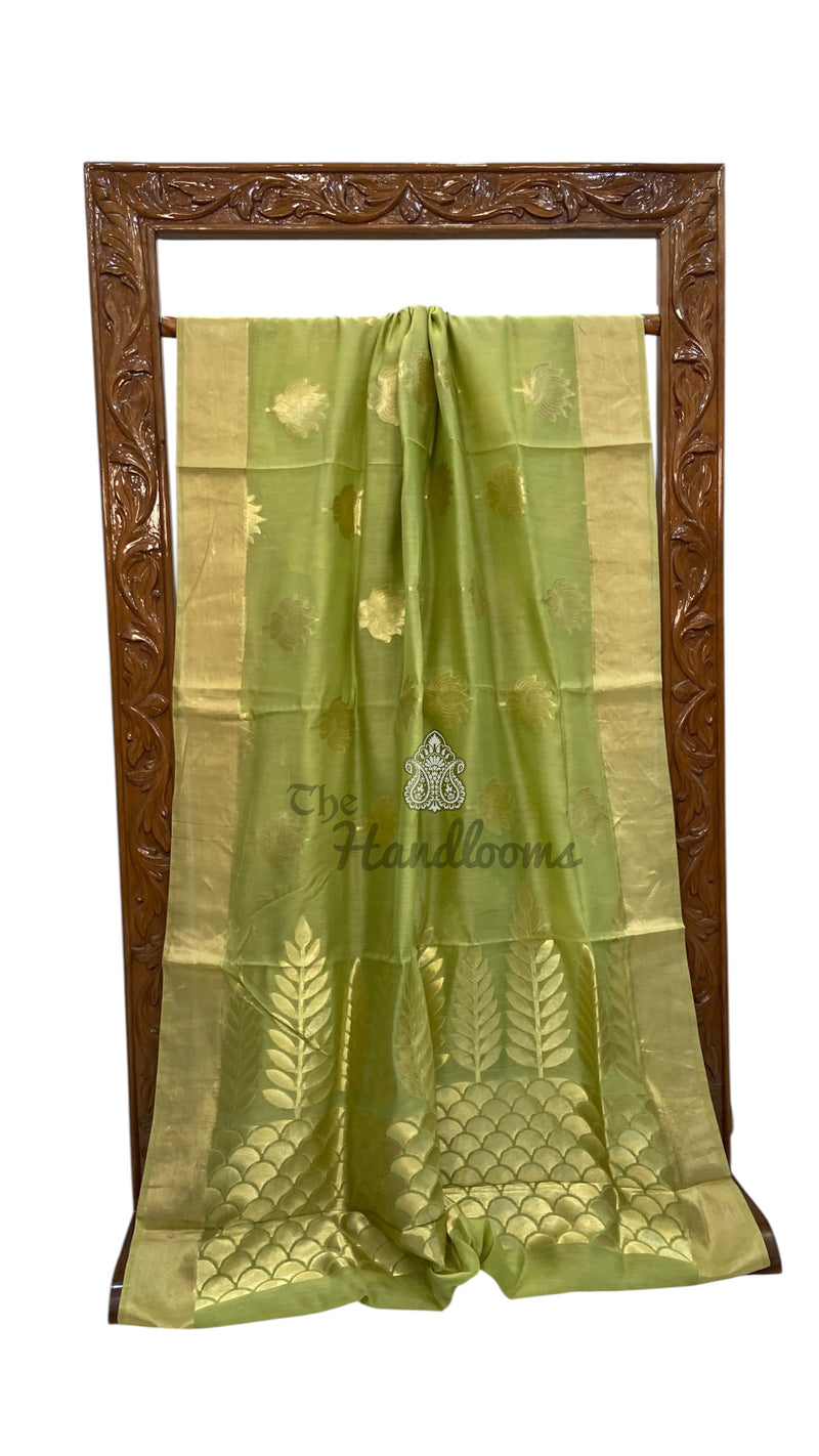 Pure Satan Silk Banarasi Handloom Saree - All Over Boota