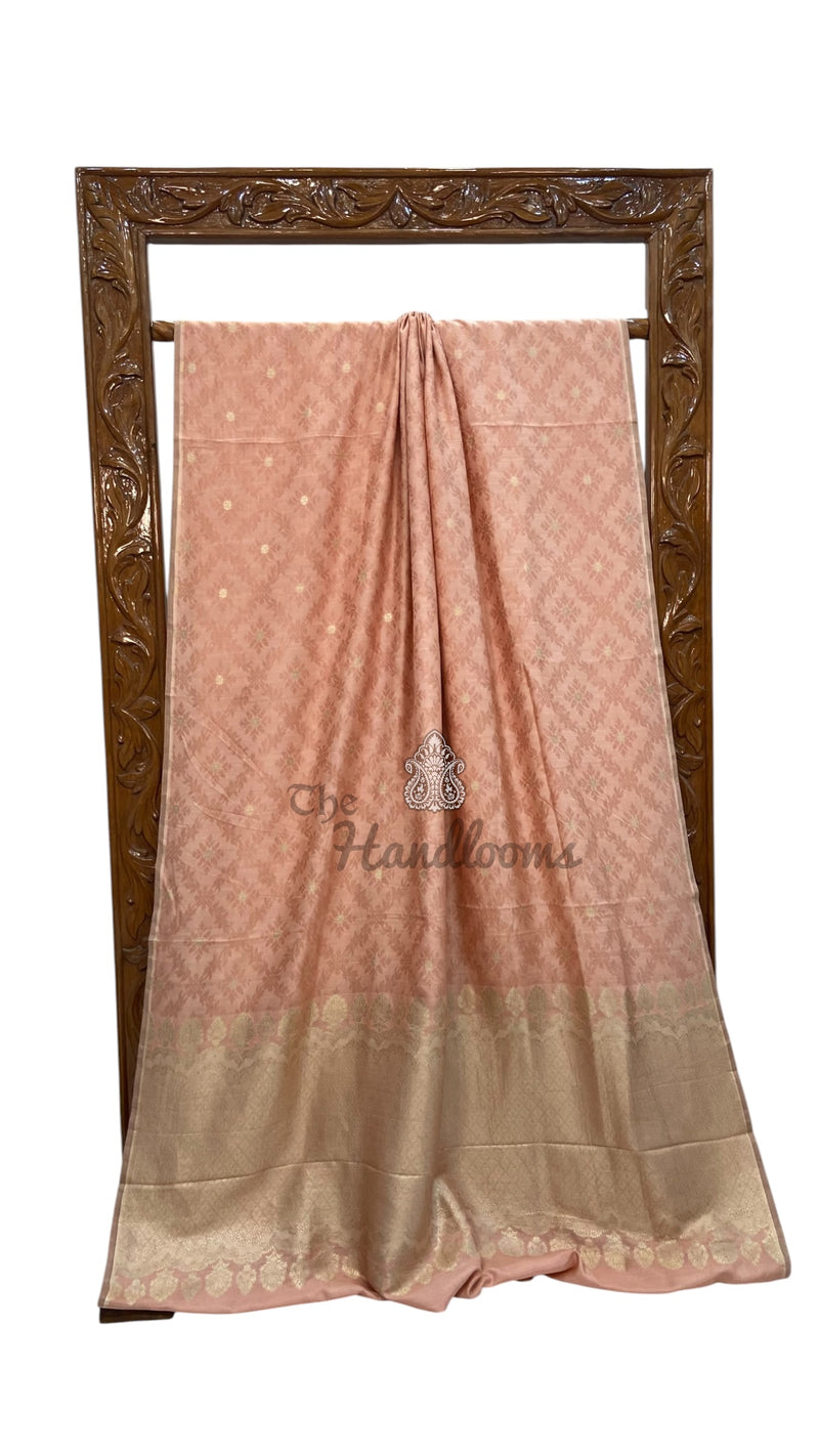 Pure Satan Silk Banarasi Handloom Saree - All Over Jaal Work