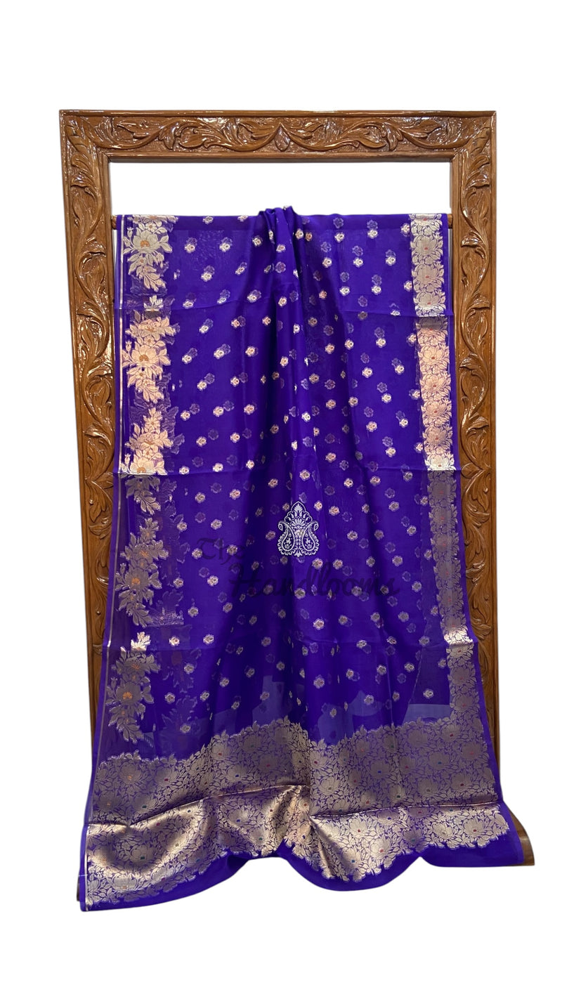 Pure Kora Silk Handloom Banarasi Saree
