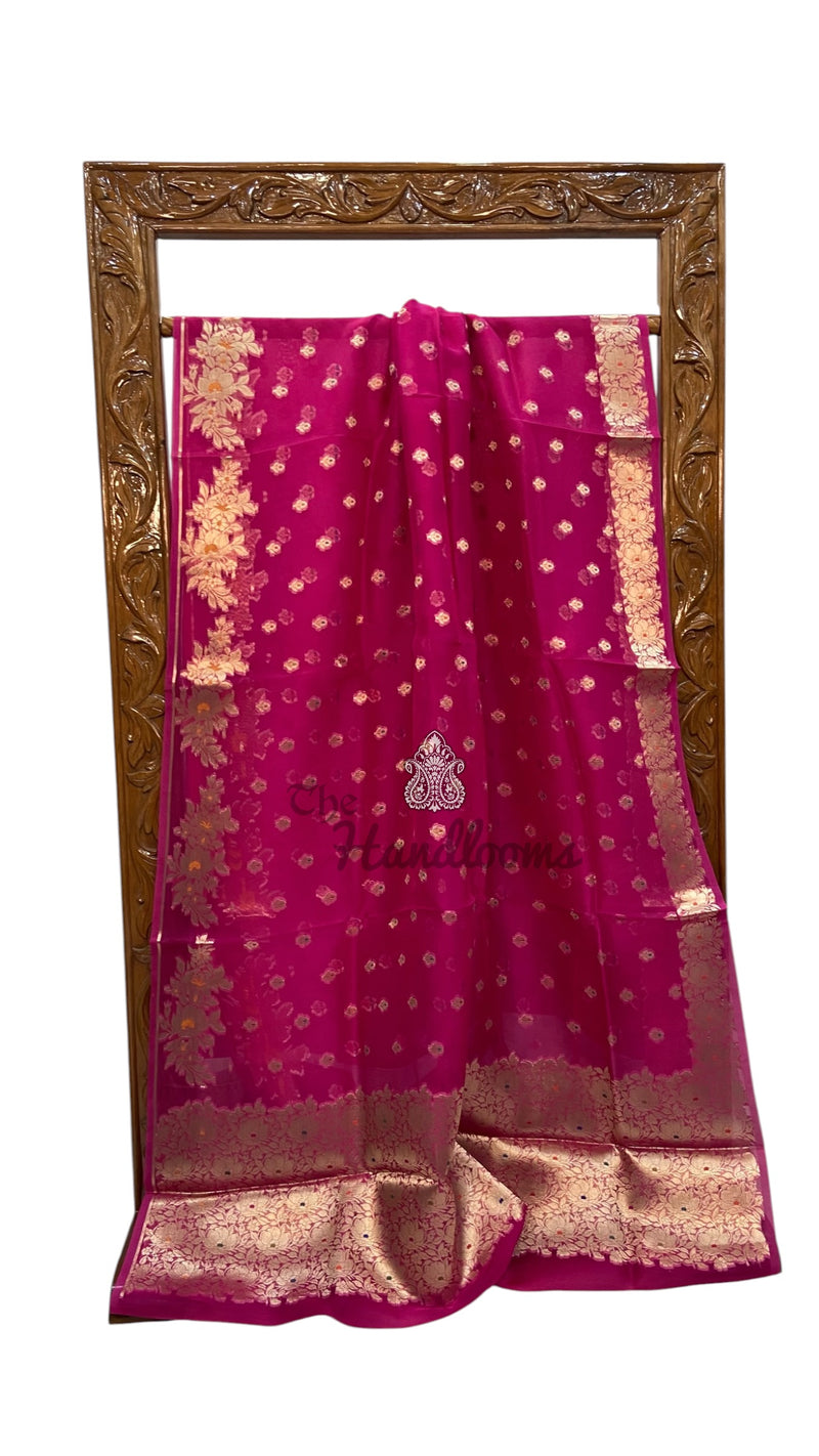 Pure Kora Silk Handloom Banarasi Saree