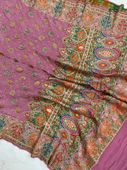 Pure Georgette Banarasi Bandhej Handloom Dupatta - The Handlooms