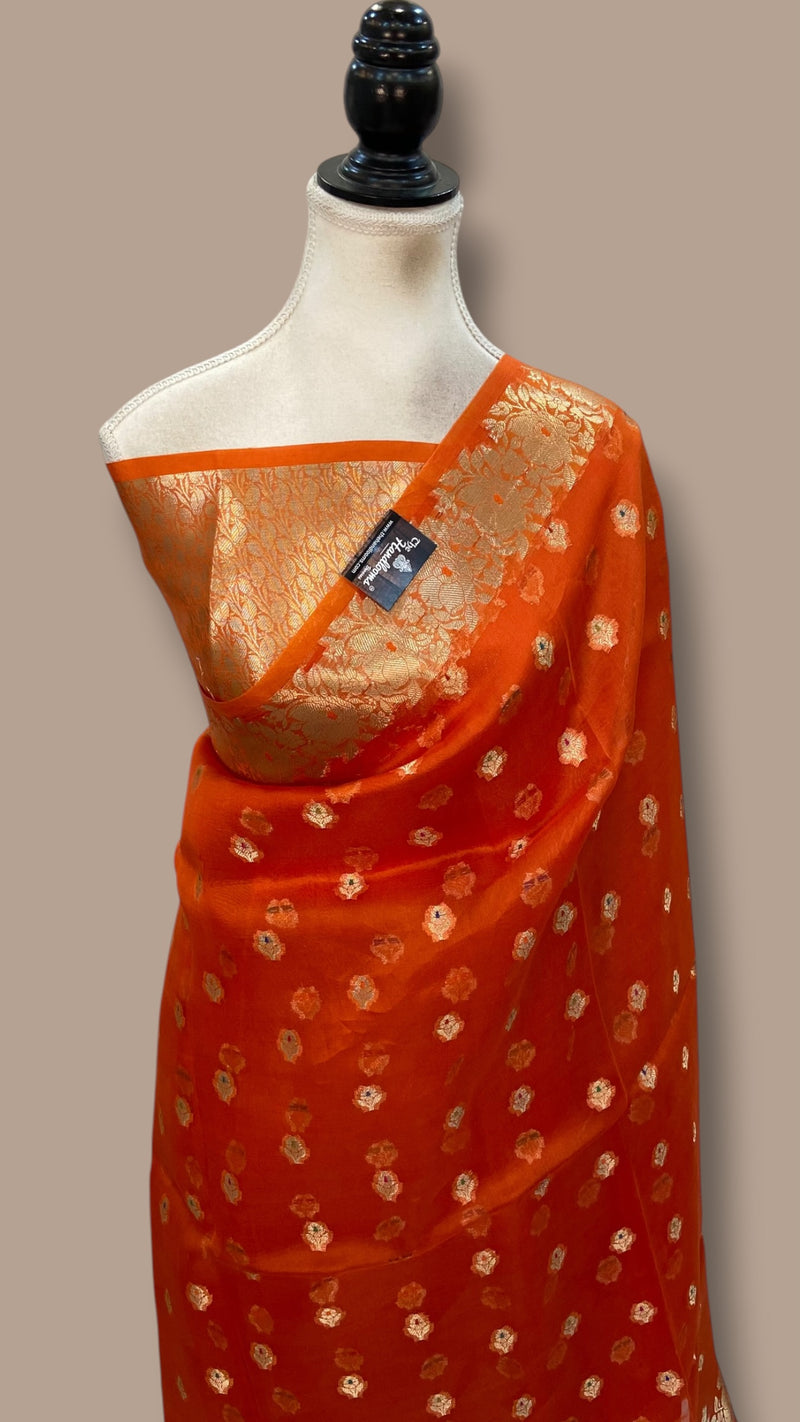 Pure Kora Silk Handloom Banarasi Saree