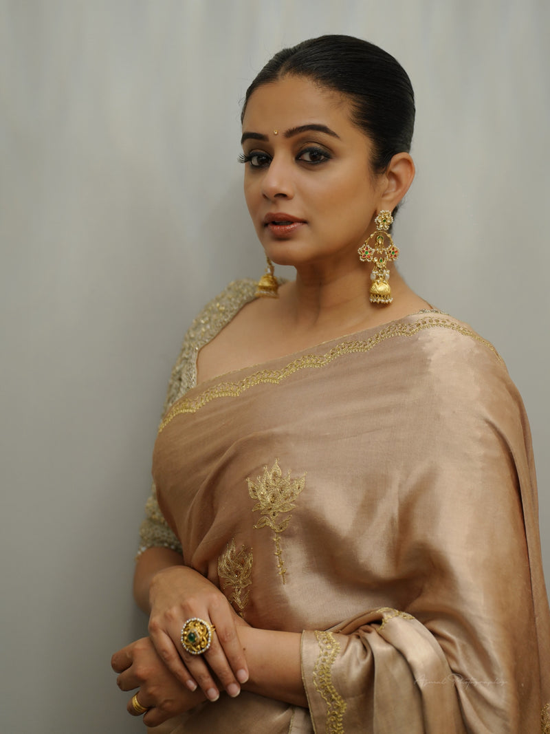 Priya Mani Raj in Pure Katan Silk Banarasi Handloom Saree - Handwork