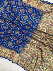 Pure Georgette Banarasi Bandhej Handloom Dupatta - The Handlooms