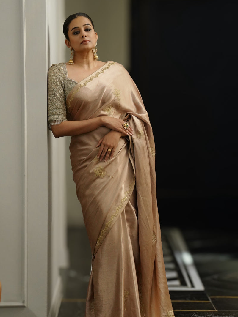 Priya Mani Raj in Pure Katan Silk Banarasi Handloom Saree - Handwork
