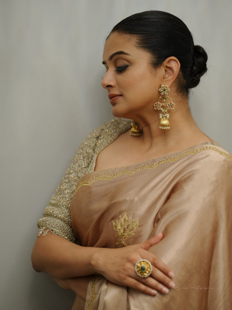 Priya Mani Raj in Pure Katan Silk Banarasi Handloom Saree - Handwork