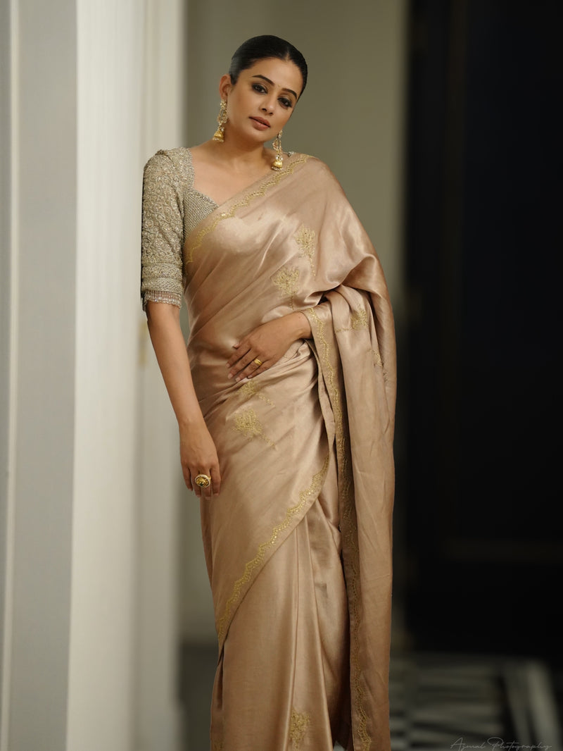 Priya Mani Raj in Pure Katan Silk Banarasi Handloom Saree - Handwork