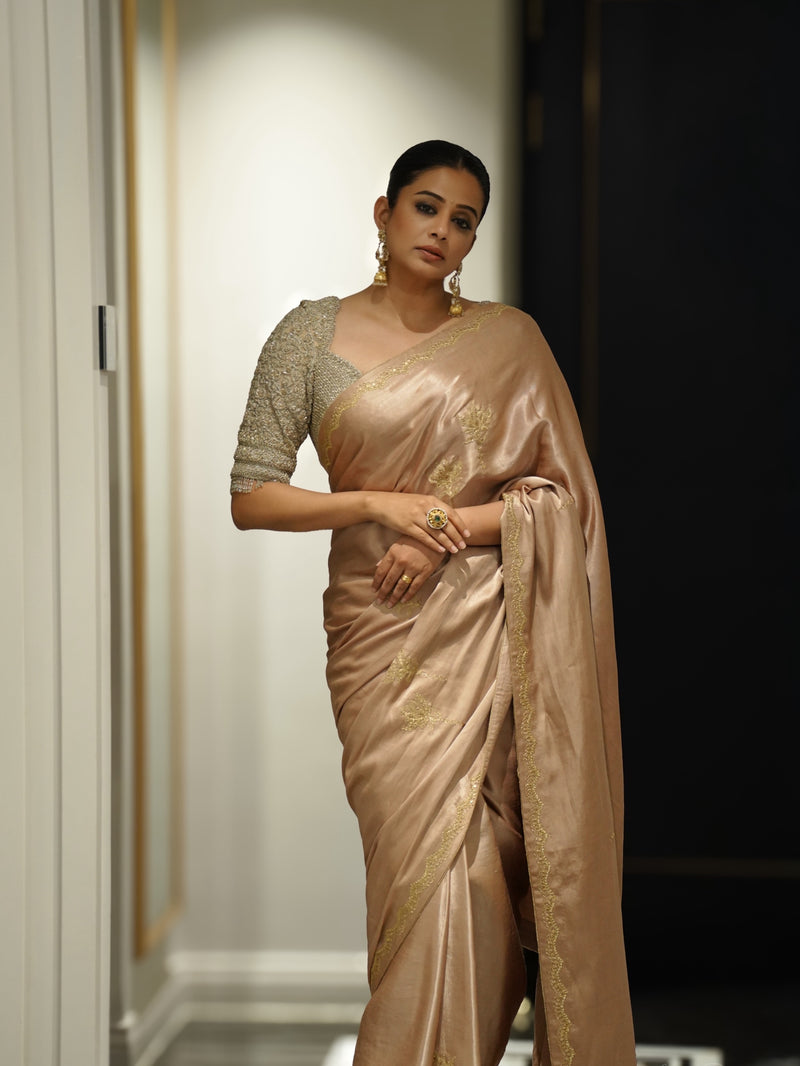 Priya Mani Raj in Pure Katan Silk Banarasi Handloom Saree - Handwork