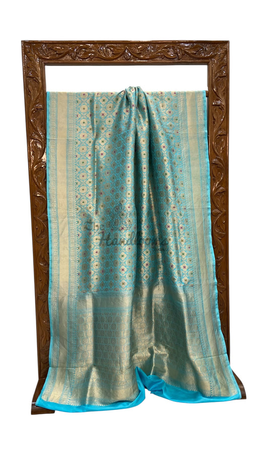 Regal Pure Katan Silk Banarasi Saree – Handwoven Tanchui Brocade - The Handlooms