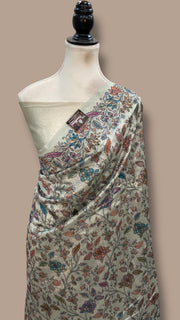 Pure Dupion Silk Handloom Banarasi Saree With Chikankari - The Handlooms