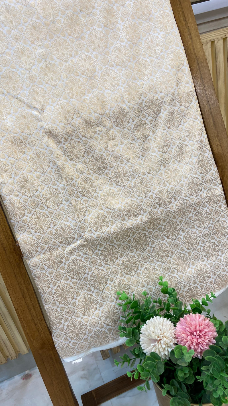 Pure Katan Silk Tanchui Brocade Handloom Banarasi Fabric - The Handlooms