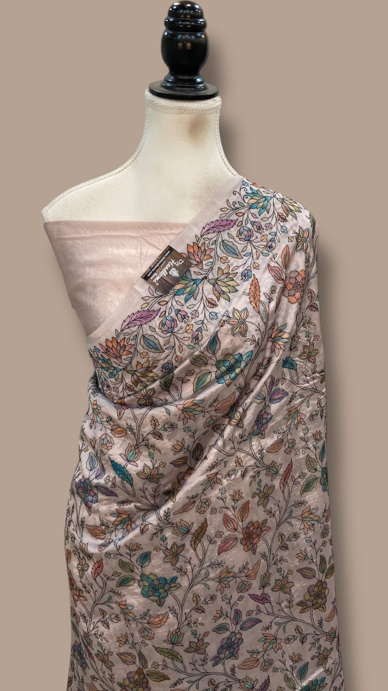 Pure Dupion Silk Handloom Banarasi Saree With Chikankari - The Handlooms
