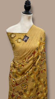 Pure Chiniya Silk Handloom Banarasi Saree With Chikankari - The Handlooms