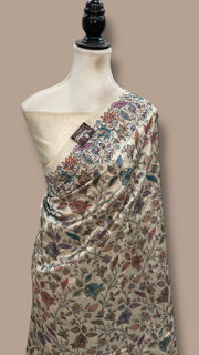 Pure Dupion Silk Handloom Banarasi Saree With Chikankari - The Handlooms