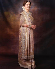 Nita Ambani Pure Katan Silk Banarasi Handloom Saree - All over Jaal work - With Meenakari - The Handlooms