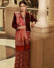 Raveena Tandon Pure Katan Silk Banarasi Handloom Saree -All over Sona Roopa Buta work - The Handlooms