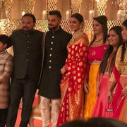 Anushka Sharma in Red Pure Katan Silk Banarasi Handloom Saree - All Over Jaal Work - The Handlooms