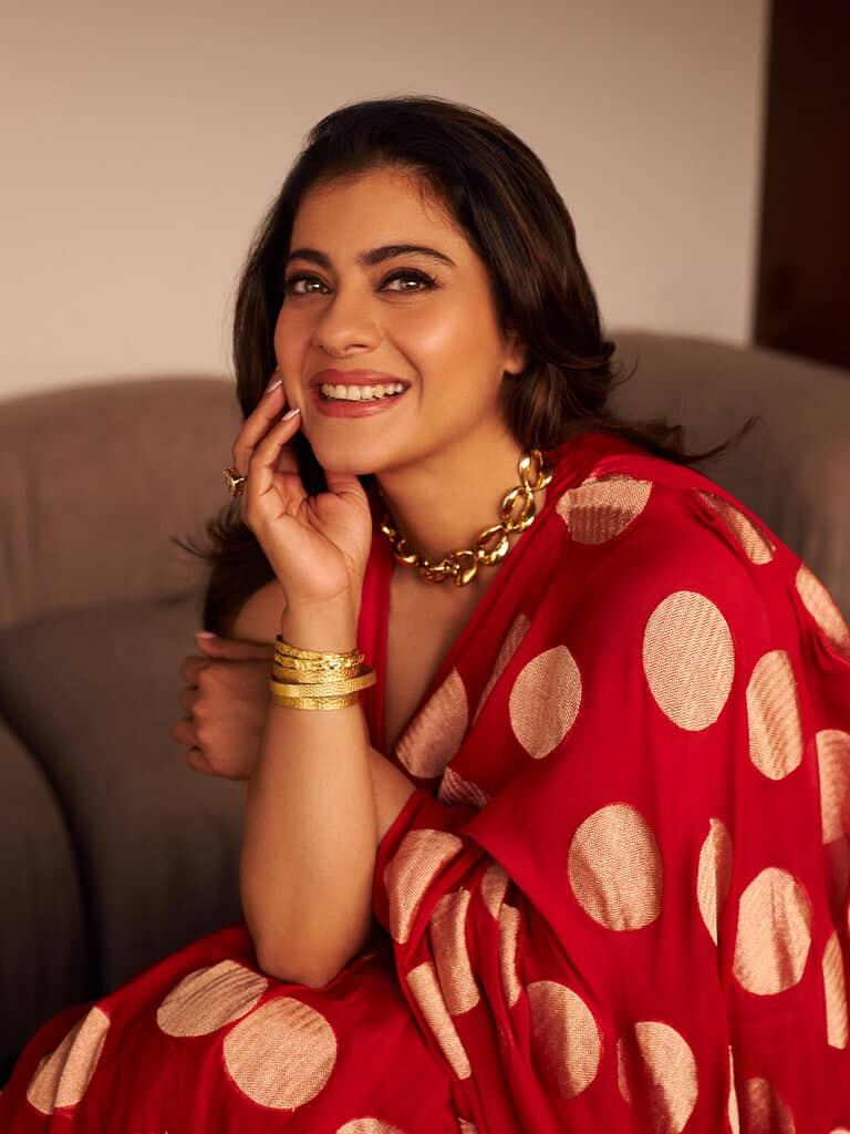 Kajol Devgan in Pure Khaddi Georgette Handloom Banarasi Saree