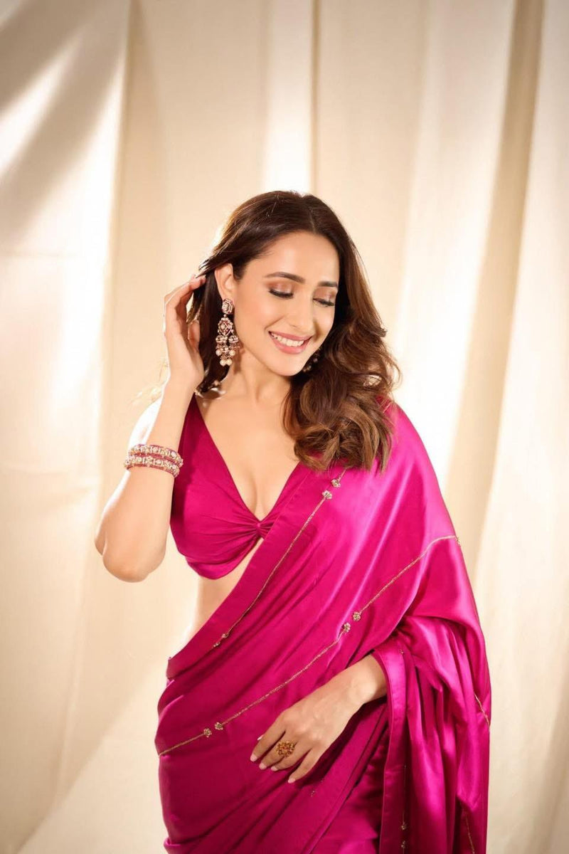 Pragya Jaiswal in Pure Katan Silk Banarasi Handloom Saree - Handwork