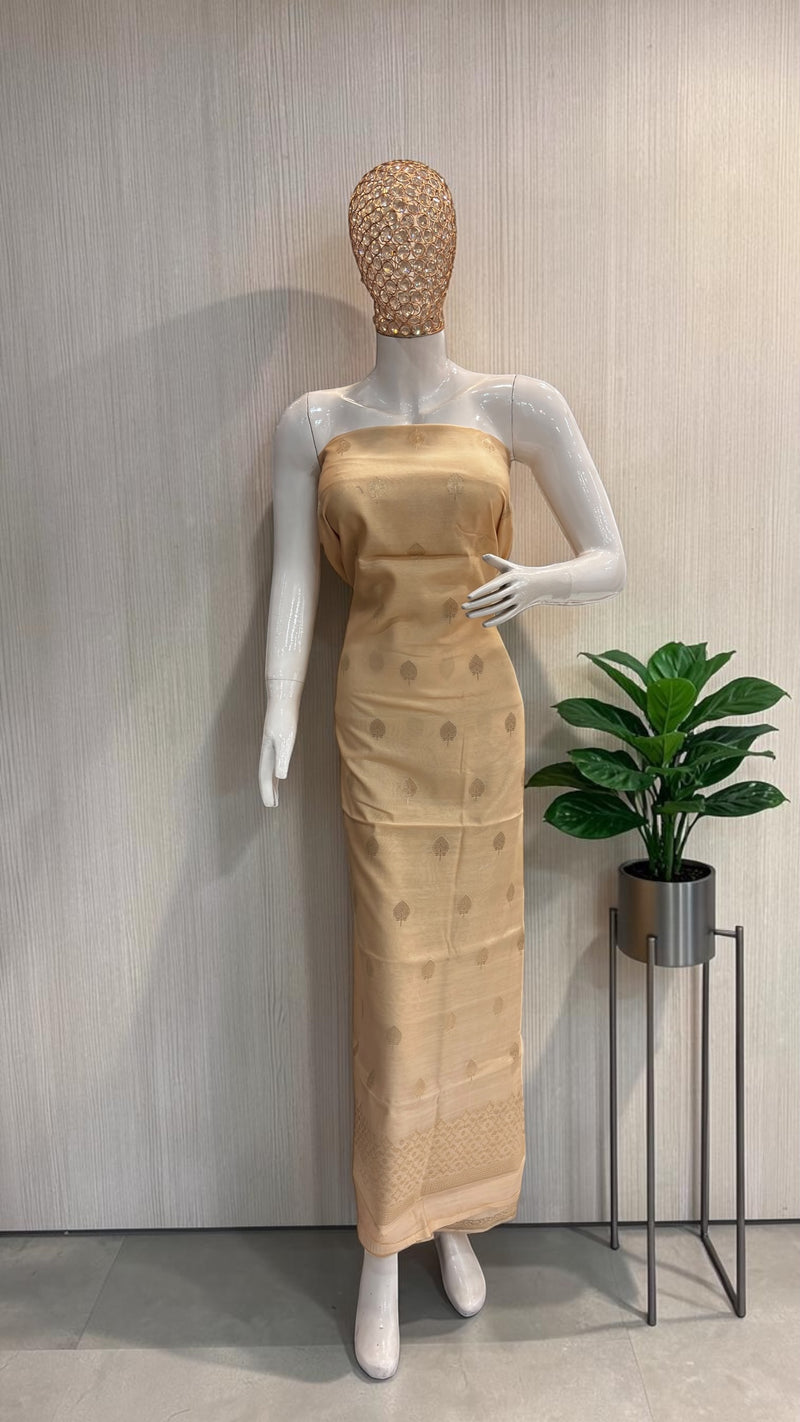 Pure Chanderi Cotton Banarasi Dress Material