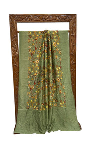 Pure Chiniya Silk Handloom Banarasi Saree With Chikankari - The Handlooms