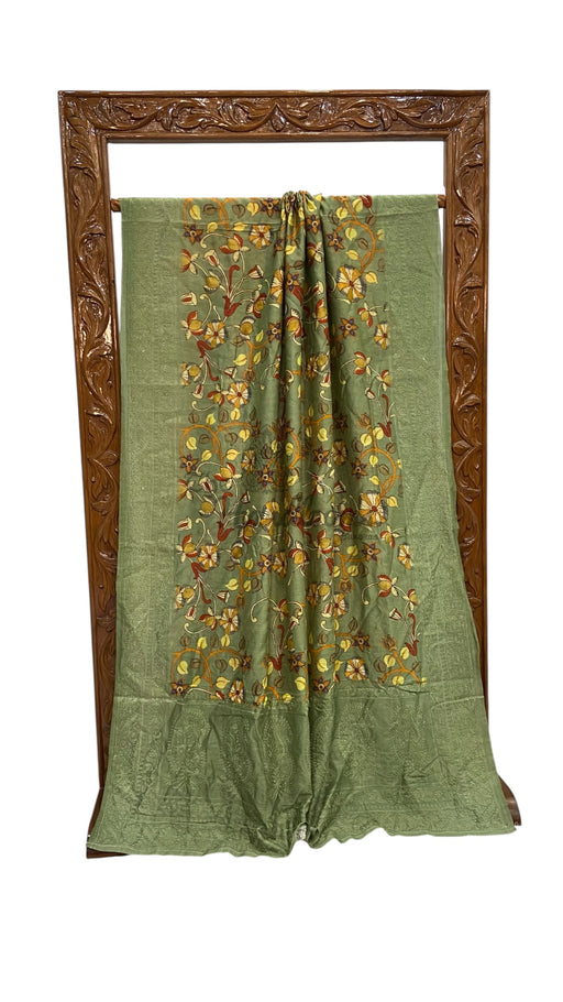 Pure Chiniya Silk Handloom Banarasi Saree With Chikankari - The Handlooms