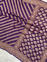Pure Georgette Banarasi Bandhej Handloom Saree - The Handlooms