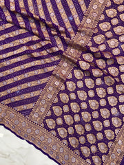 Pure Georgette Banarasi Bandhej Handloom Saree - The Handlooms